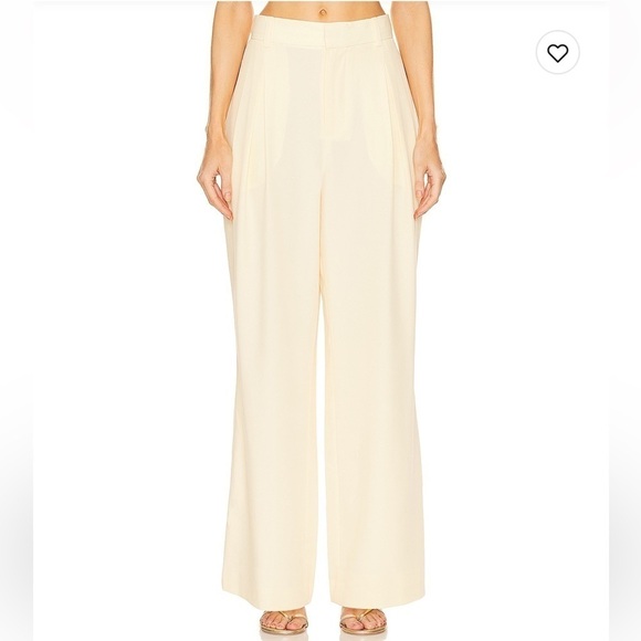 Ronny Kobo Stretch Twill Pleated Wide-Leg Slouchy Trousers Pants Large Yellow - Picture 16 of 16